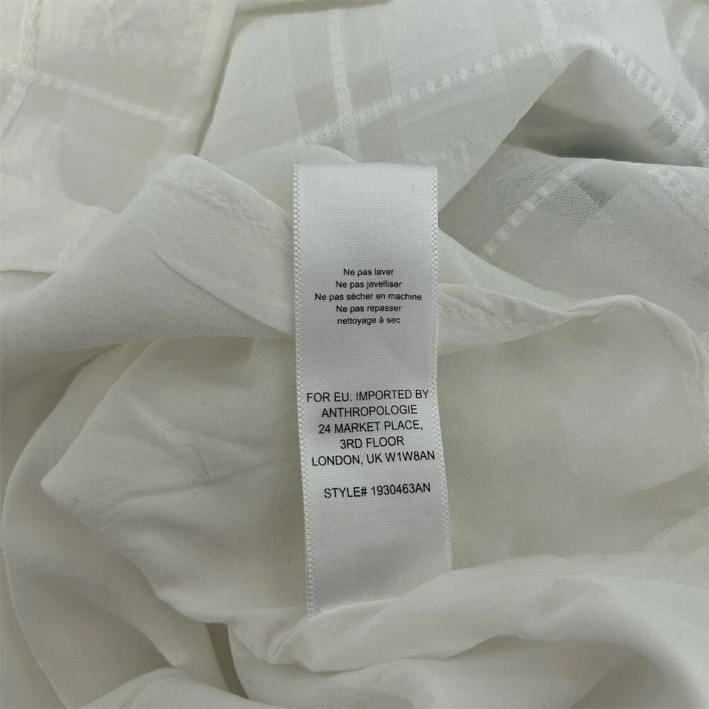 NWT Anthropologie Current Air Piper Windowpane Tank Top White Medium - Picture 8 of 9